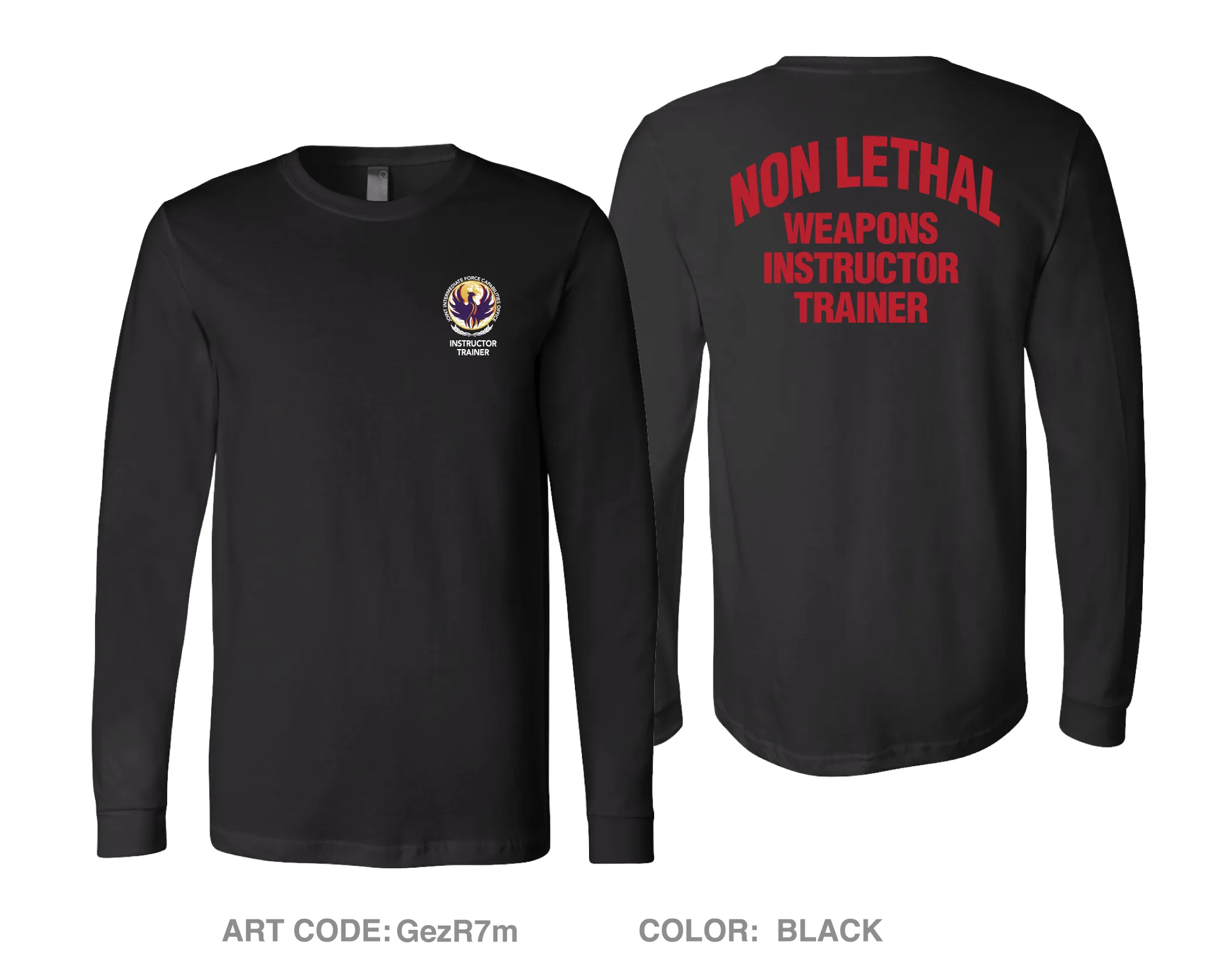 DoD Interservice Non Lethal Weapons Instructor Trainer Course Comfort Unisex Cotton LS Tee - GezR7m