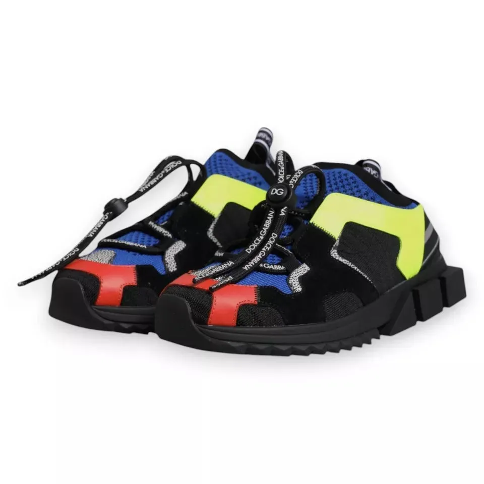 Dolce&Gabbana Sorrento Men Multicolor Sneakers Polyester Athletic Trainer Shoes