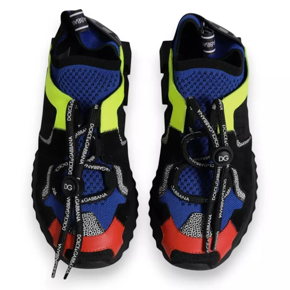 Dolce&Gabbana Sorrento Men Multicolor Sneakers Polyester Athletic Trainer Shoes