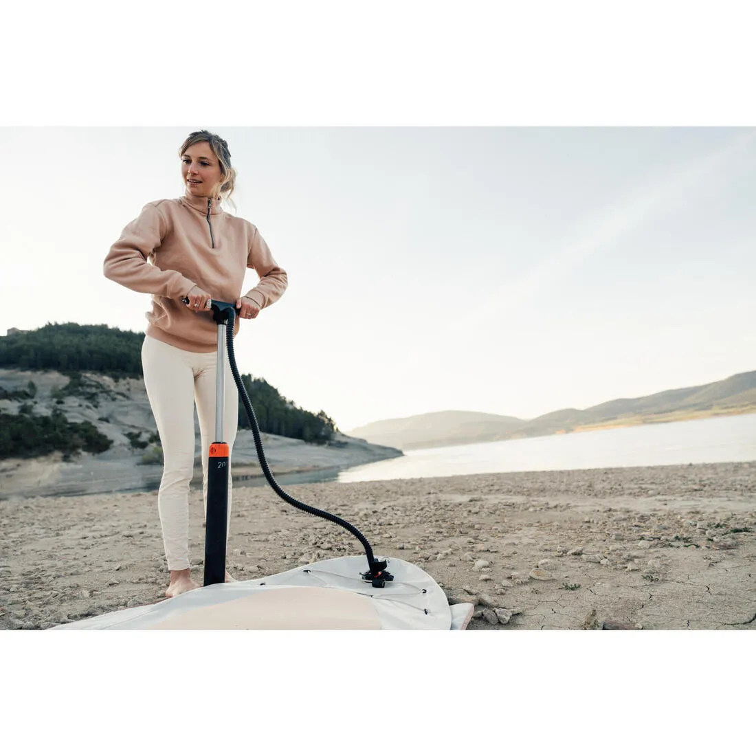 Easy stand-up paddle and kayak dual-action high-pressure easy pump 0-20 PSI