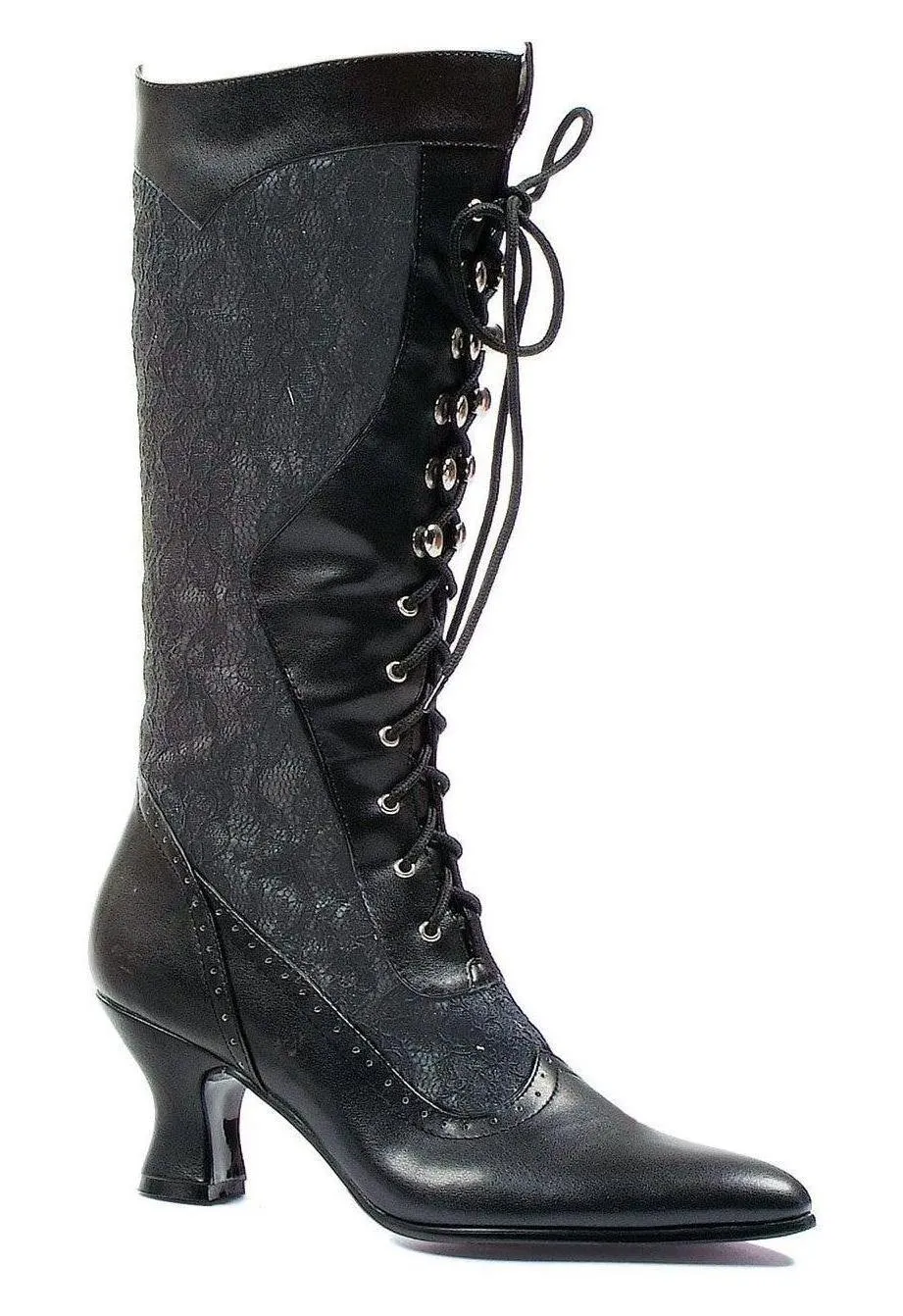 Ellie 253-REBECCA 2.5" Ankle Boot With Lace And Zipper