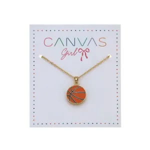 Eloise Basketball Children's Necklace in Worn Gold