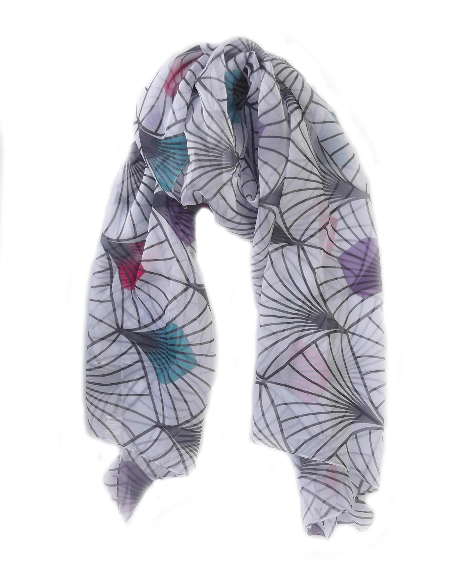 Feather Print Chiffon Beach Wrap/Scarf - sale!