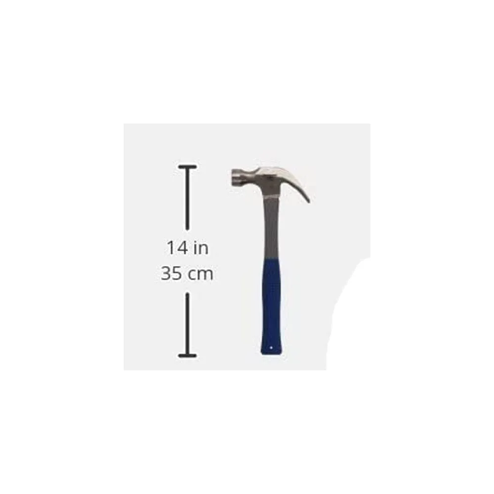 Fibreglass Claw Hammer 20oz (567G) Silverline HA11 - Soft Grip Handle
