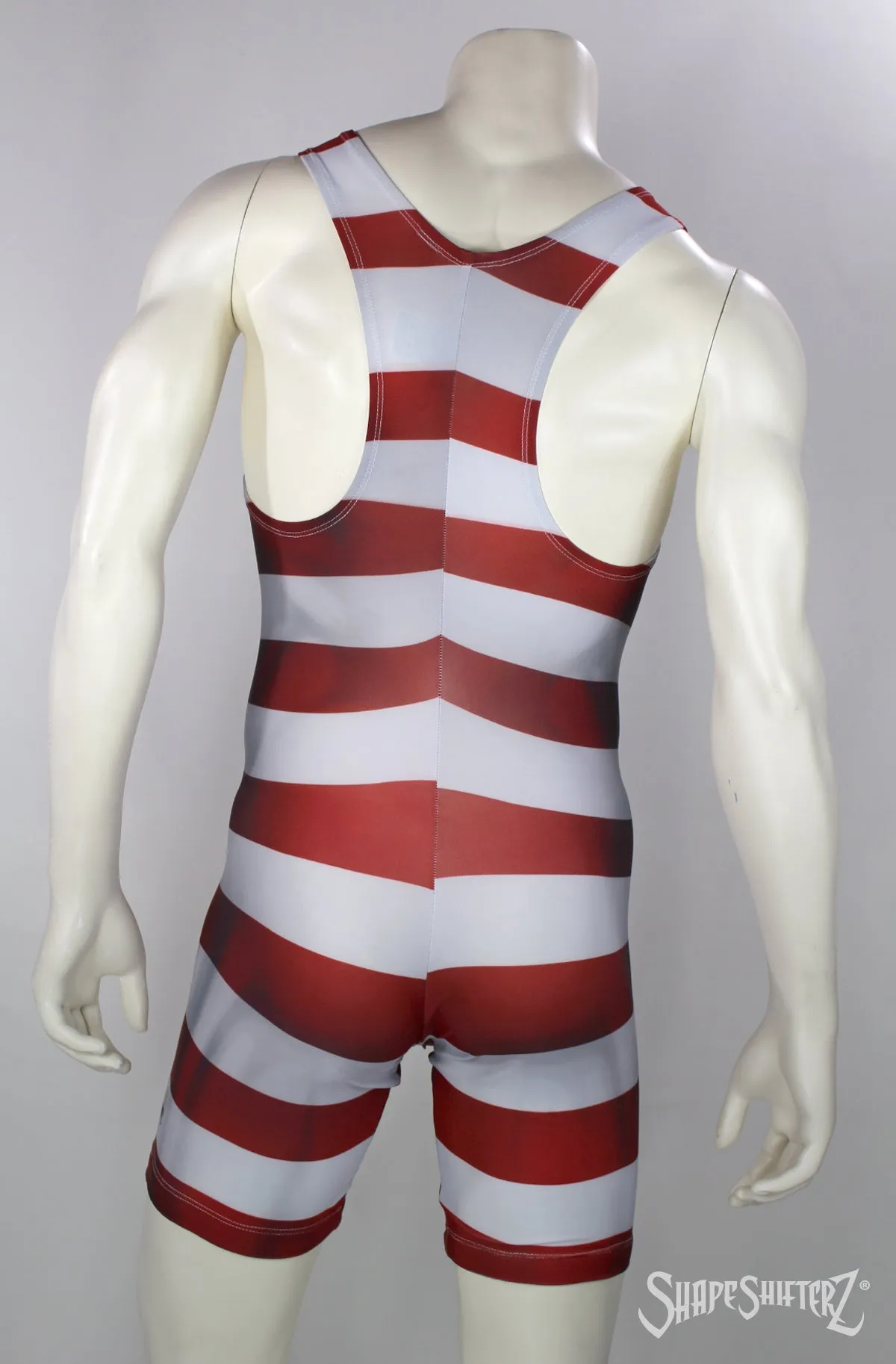 Figure-Enhancing | Striped Strong Man Singlet Powerlifting