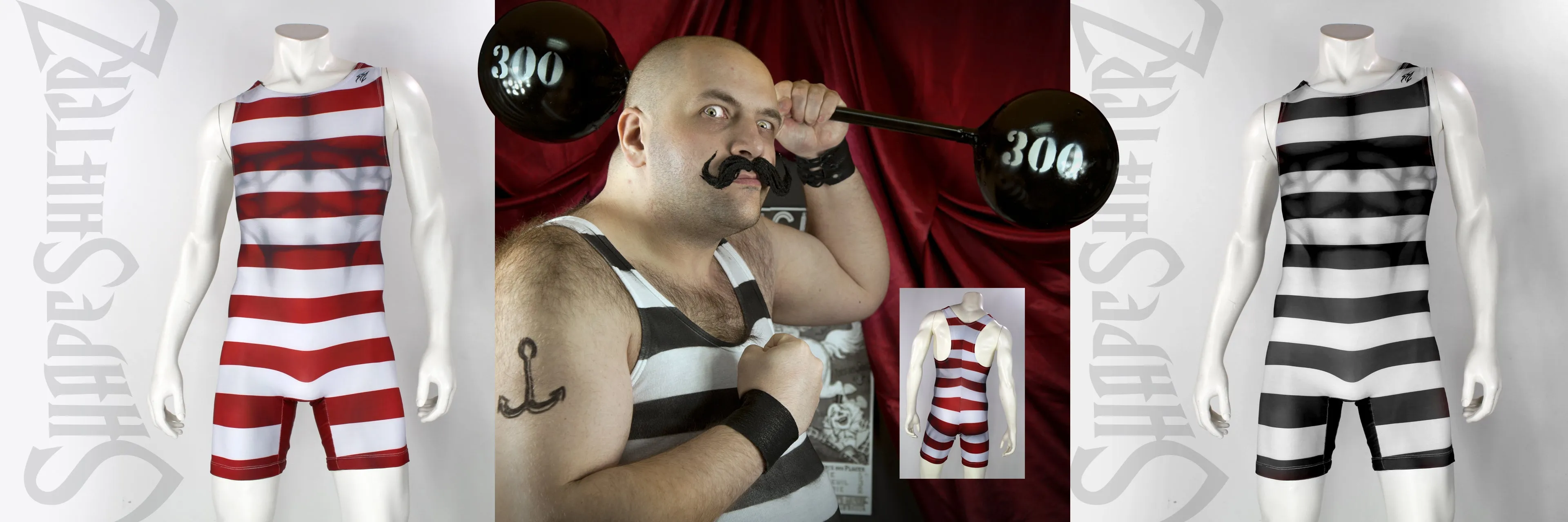 Figure-Enhancing | Striped Strong Man Singlet Powerlifting