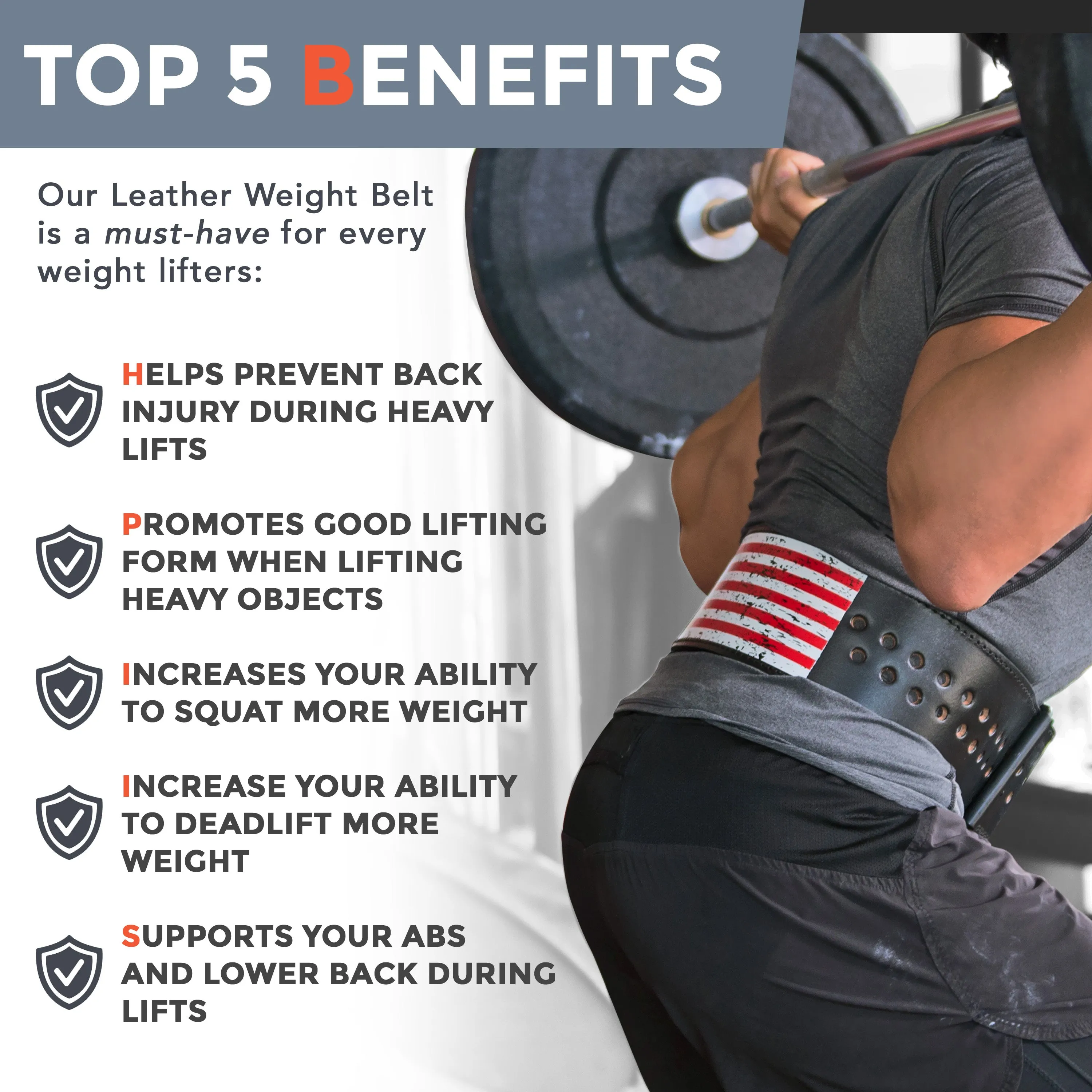 Fire Team Fit Single Prong Leather Weightlifting Belt