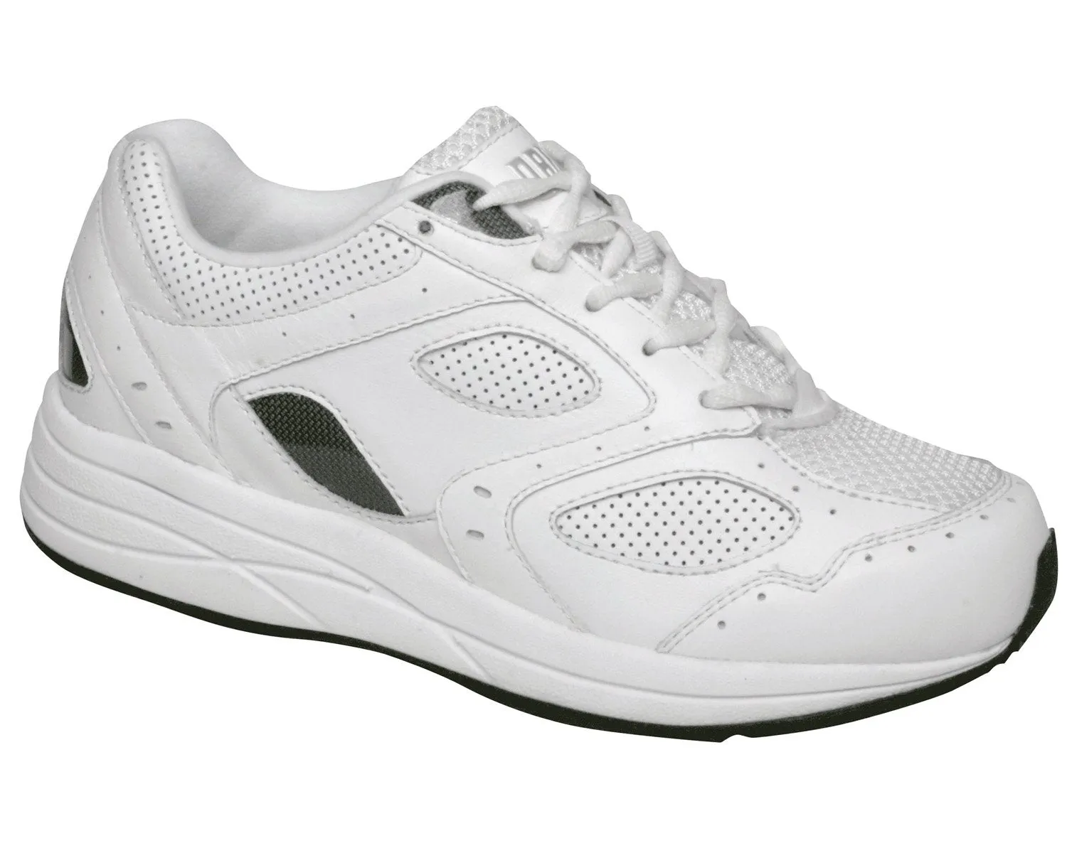 FLARE White Leather Perf/White Mesh