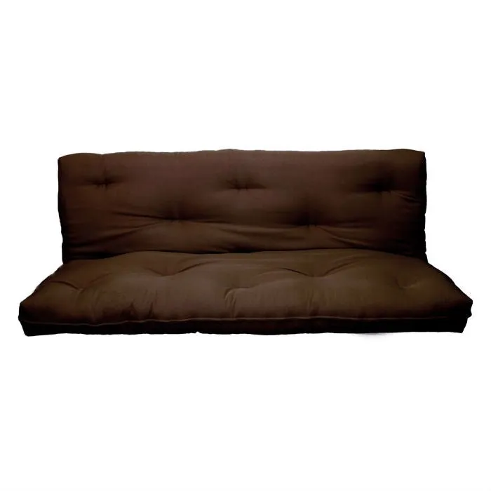 Full size 8-inch Thick Cotton Poly Futon Mattress in Dark Brown