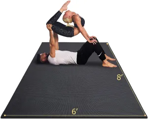 GXMMAT Extra Large Yoga Mat 6'x8'x7mm, Thick Workout Mats for Home Gym Flooring, Non-Slip Quick Resilient Barefoot Exercise Mat, Non Toxic Ultra Comfortable Cardio Mat for Pilates, Stretching, Fitness