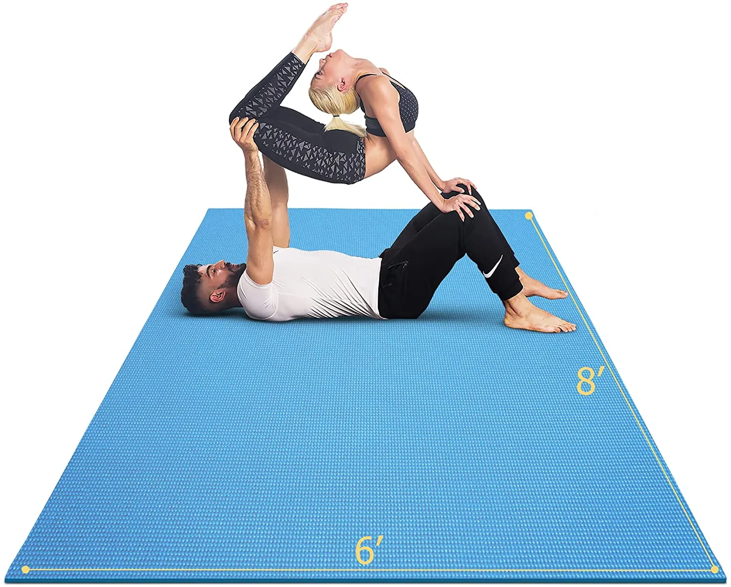 GXMMAT Extra Large Yoga Mat 6'x8'x7mm, Thick Workout Mats for Home Gym Flooring, Non-Slip Quick Resilient Barefoot Exercise Mat, Non Toxic Ultra Comfortable Cardio Mat for Pilates, Stretching, Fitness