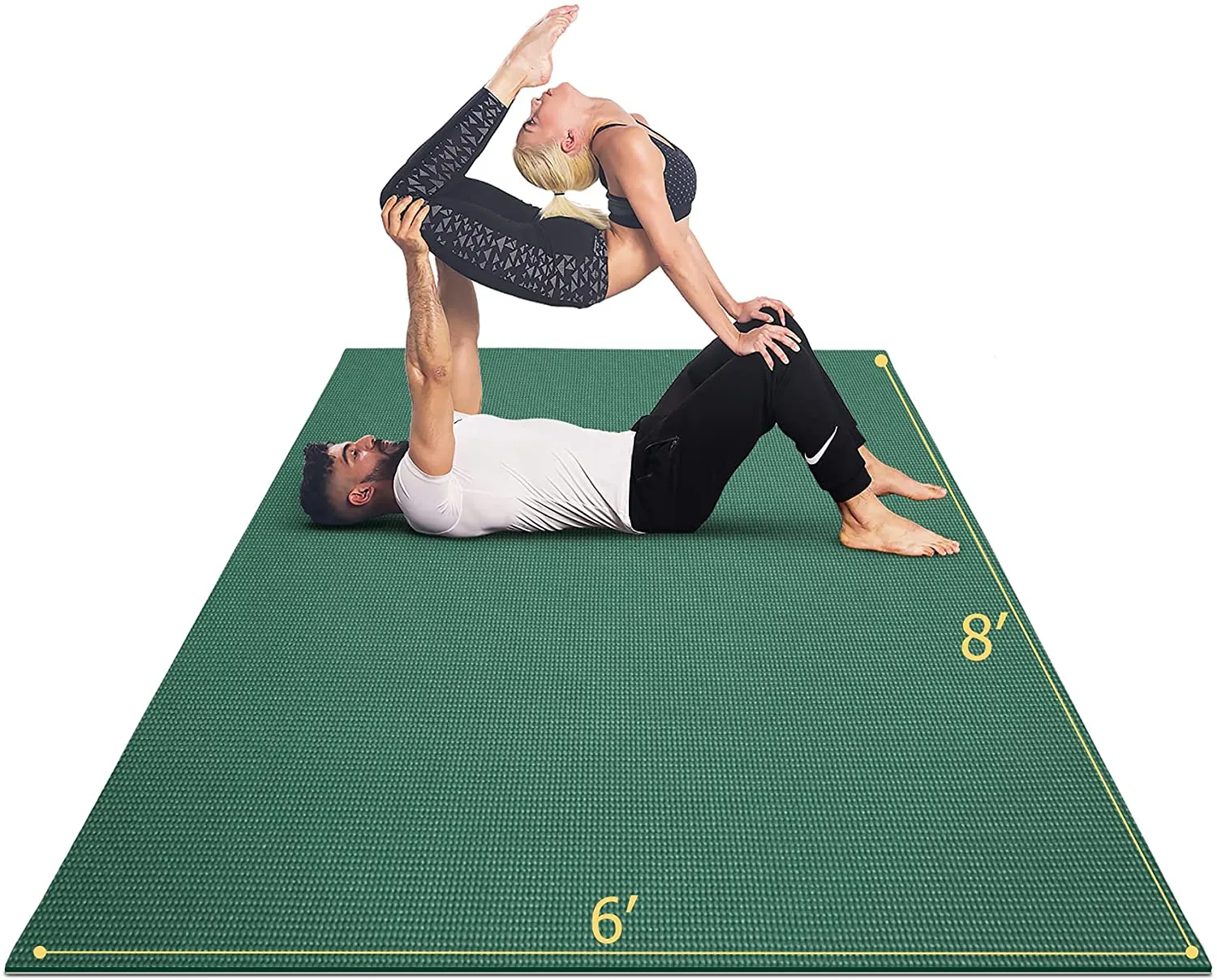 GXMMAT Extra Large Yoga Mat 6'x8'x7mm, Thick Workout Mats for Home Gym Flooring, Non-Slip Quick Resilient Barefoot Exercise Mat, Non Toxic Ultra Comfortable Cardio Mat for Pilates, Stretching, Fitness