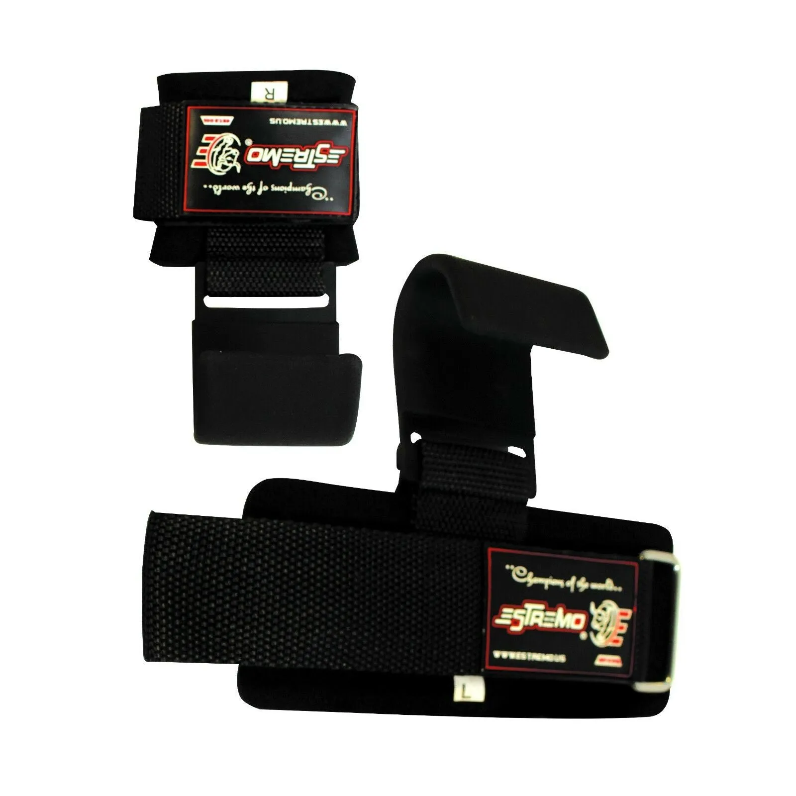 Heavy Duty Weightlifting Hooks - Black