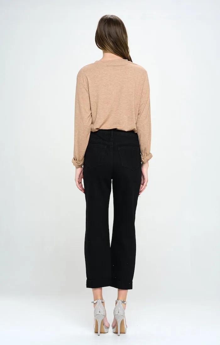 HIGH RISE RIPPED BOYFRIEND JEANS