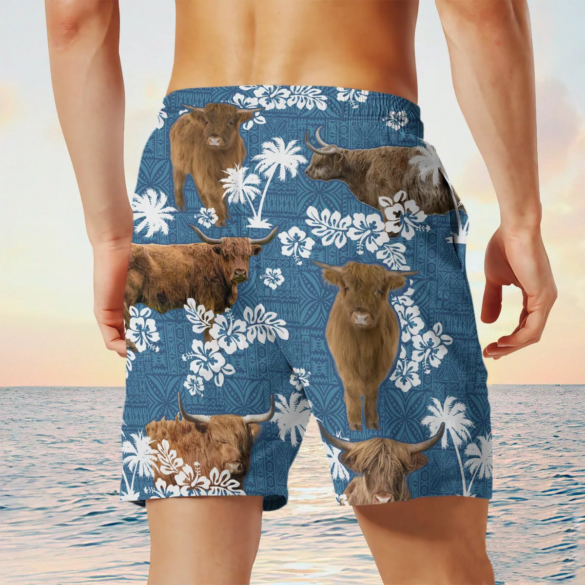 highland Blue Tribal Shorts