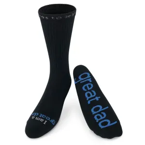 I am a great dad® black crew socks