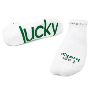 I am lucky® white low-cut socks