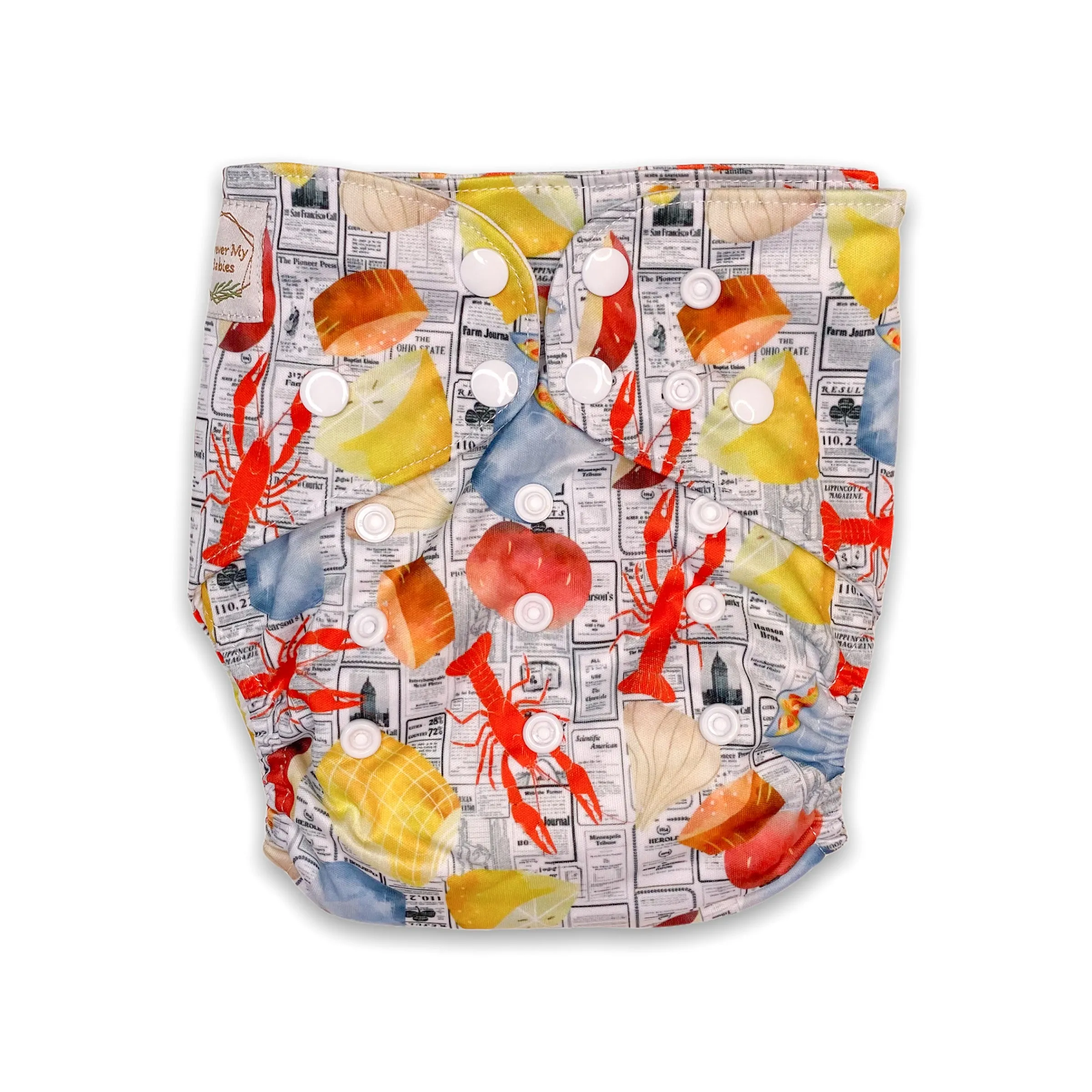 IN-STOCK Forever My Babies Cloth Diaper - Lobster Boil (Upright Print on Front & Back)