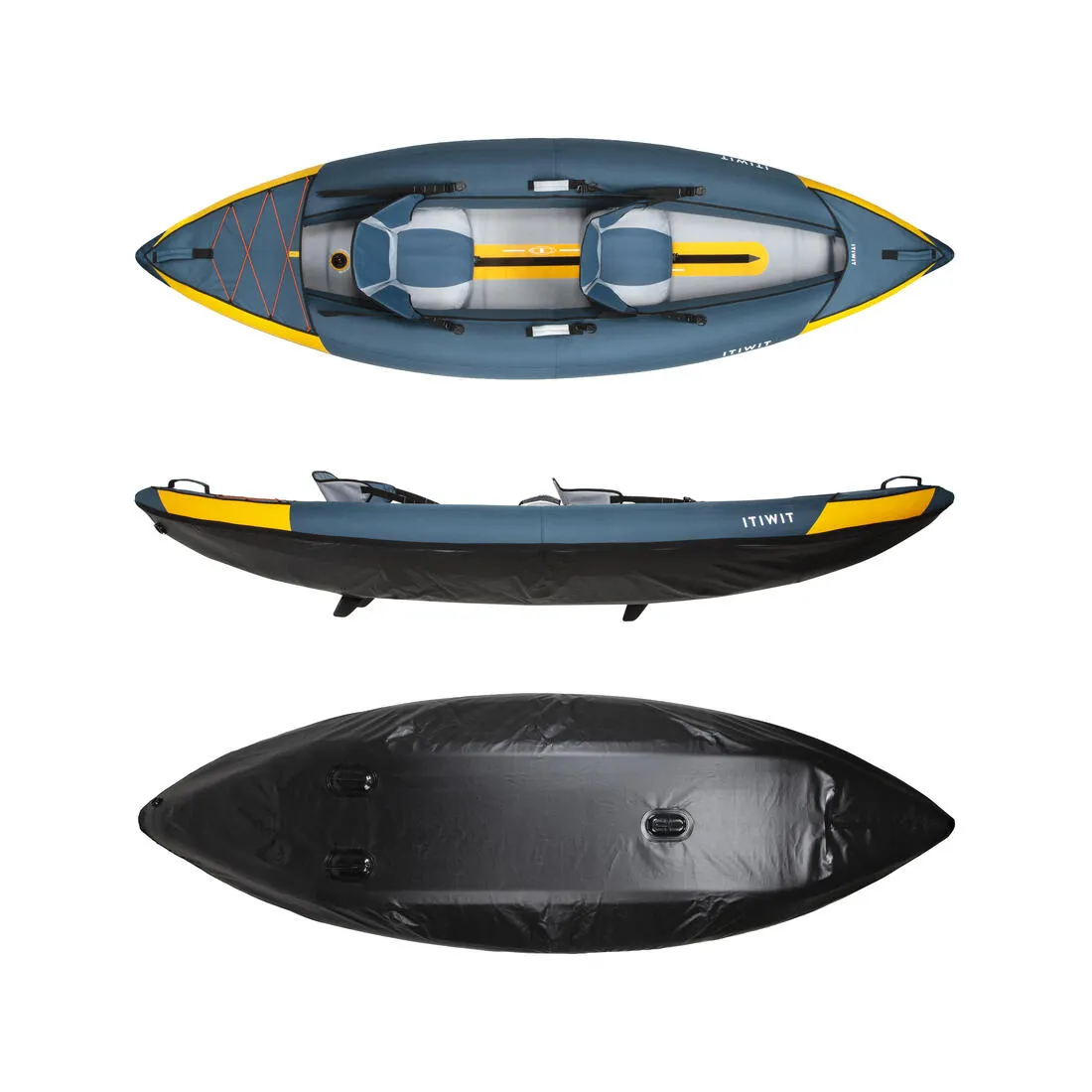 Inflatable 1- or 2-person Touring Canoe-kayak