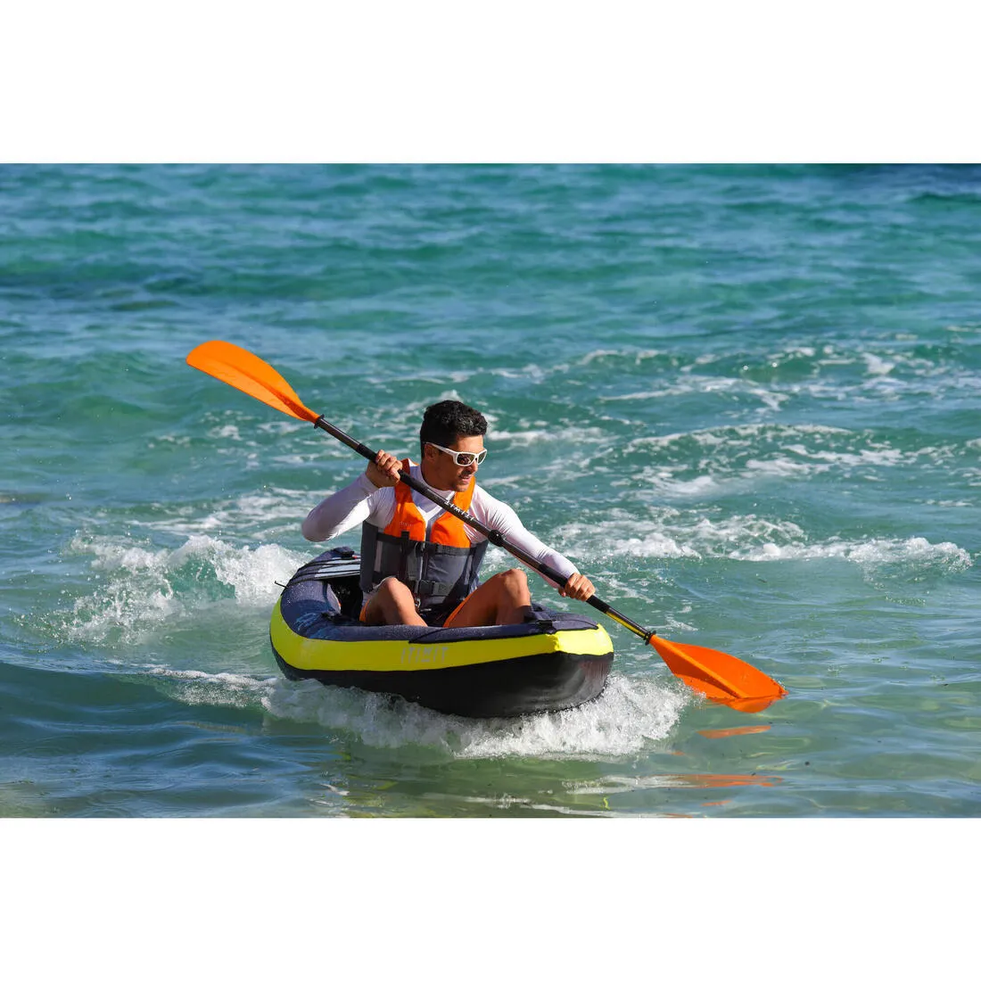 INFLATABLE TOURING KAYAK 1 PLACE YELLOW