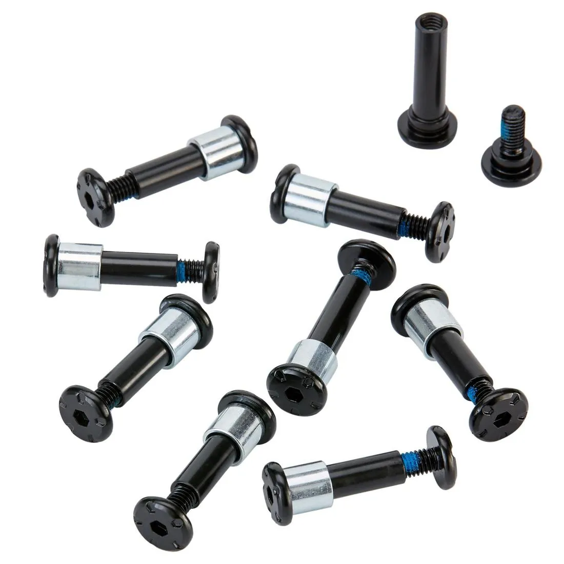 Inline Skating Screws Pack:8 1 Screws and 8 Spacers - Aluminium Frame 8 mm Axles