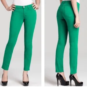 J Brand Bright Green Skinny Leg Jeans
