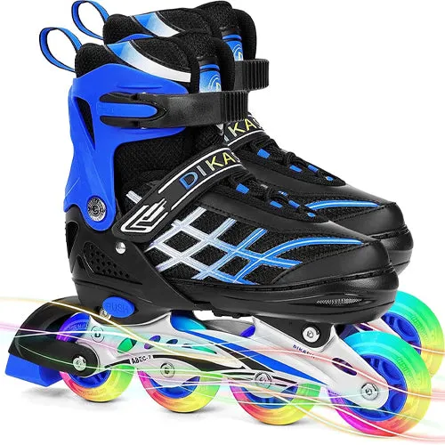 Kids Adjustable Inline Skates With Light Up Wheels
