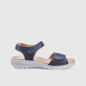 Leah Comfort Leather Sandal Denim