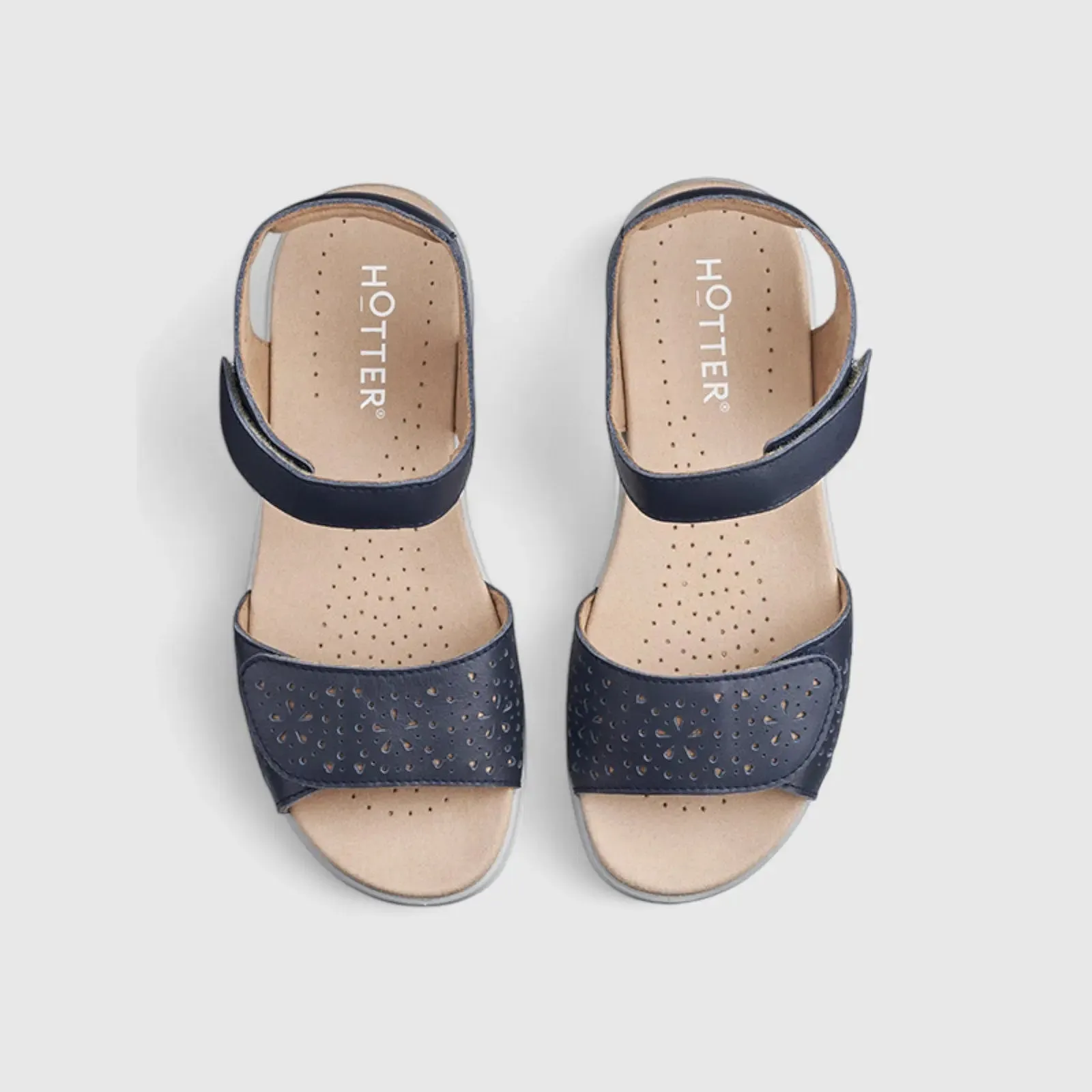 Leah Comfort Leather Sandal Denim
