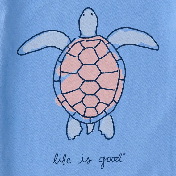 Life is Good Women's Watercolour Turtle Crusher Lite Tee