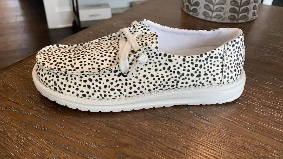 Light It Up Black and White Slip On Shoes