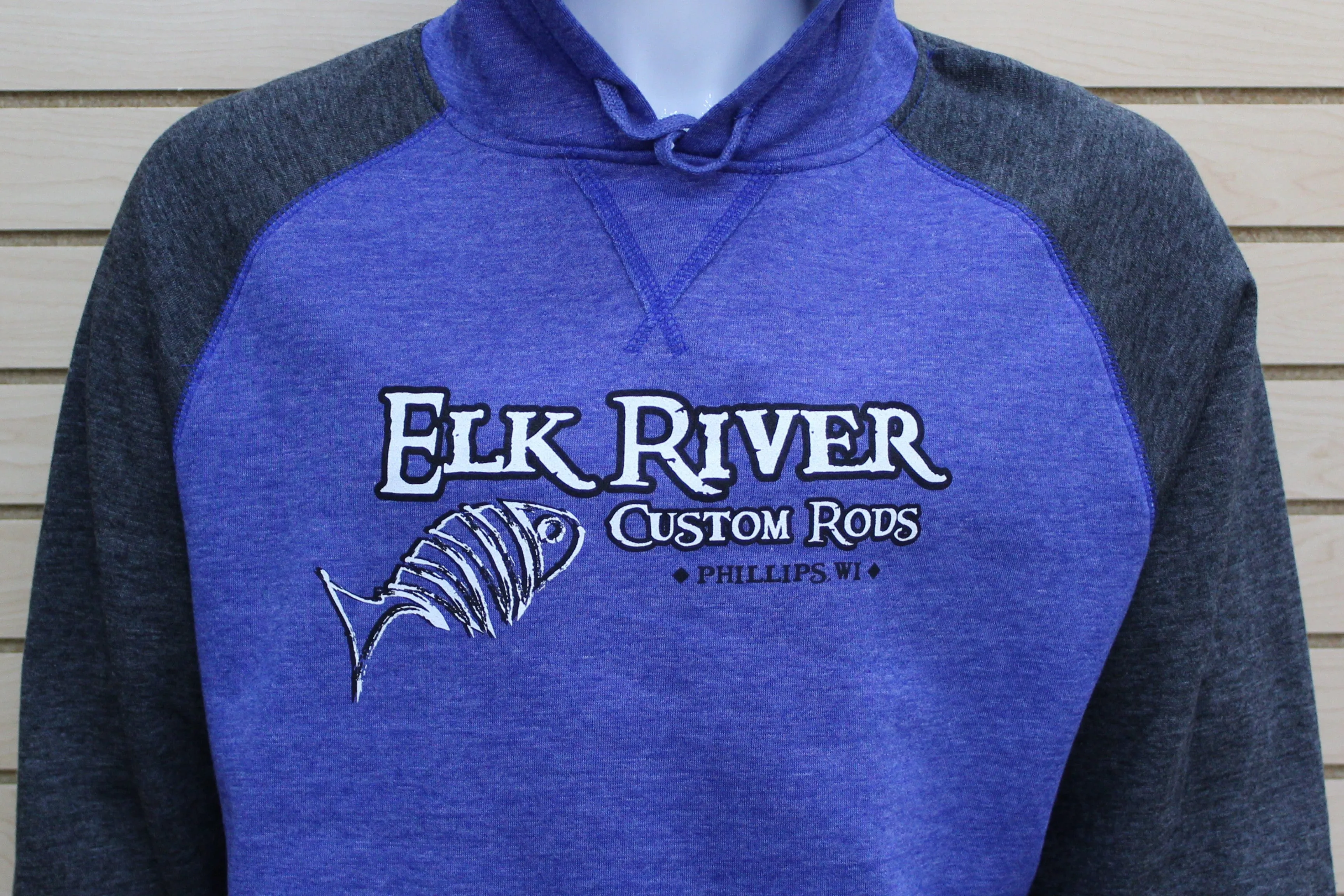 Lightweight Fleece Raglan Hoodie Heathered Deep Royal/ Heathered Charcoal