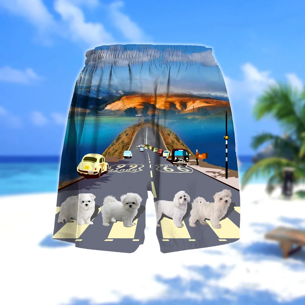 Maltese Cross the road- Men Hawaii Beach Shorts