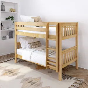 Maxtrix Twin XL Low Bunk Bed with Straight Ladder on Front