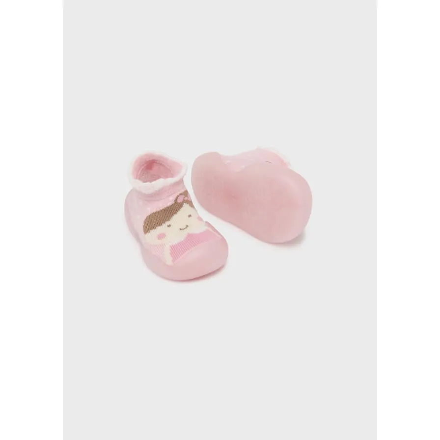 Mayoral Sock Shoe with Sole - Baby Pink