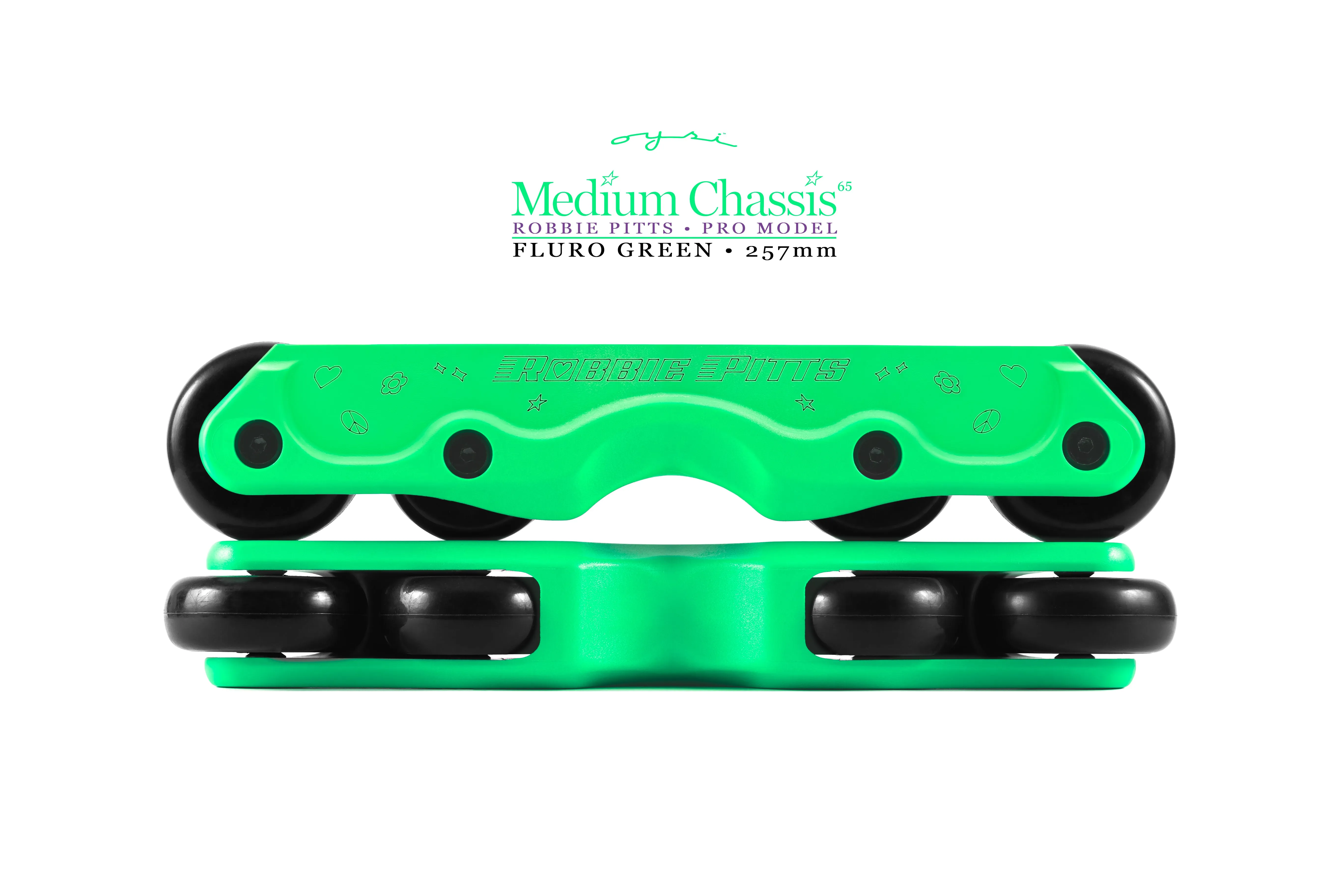 MEDIUM OYSI CHASSIS - Robbie Pitts - 257mm - 269mm - Fluro Green