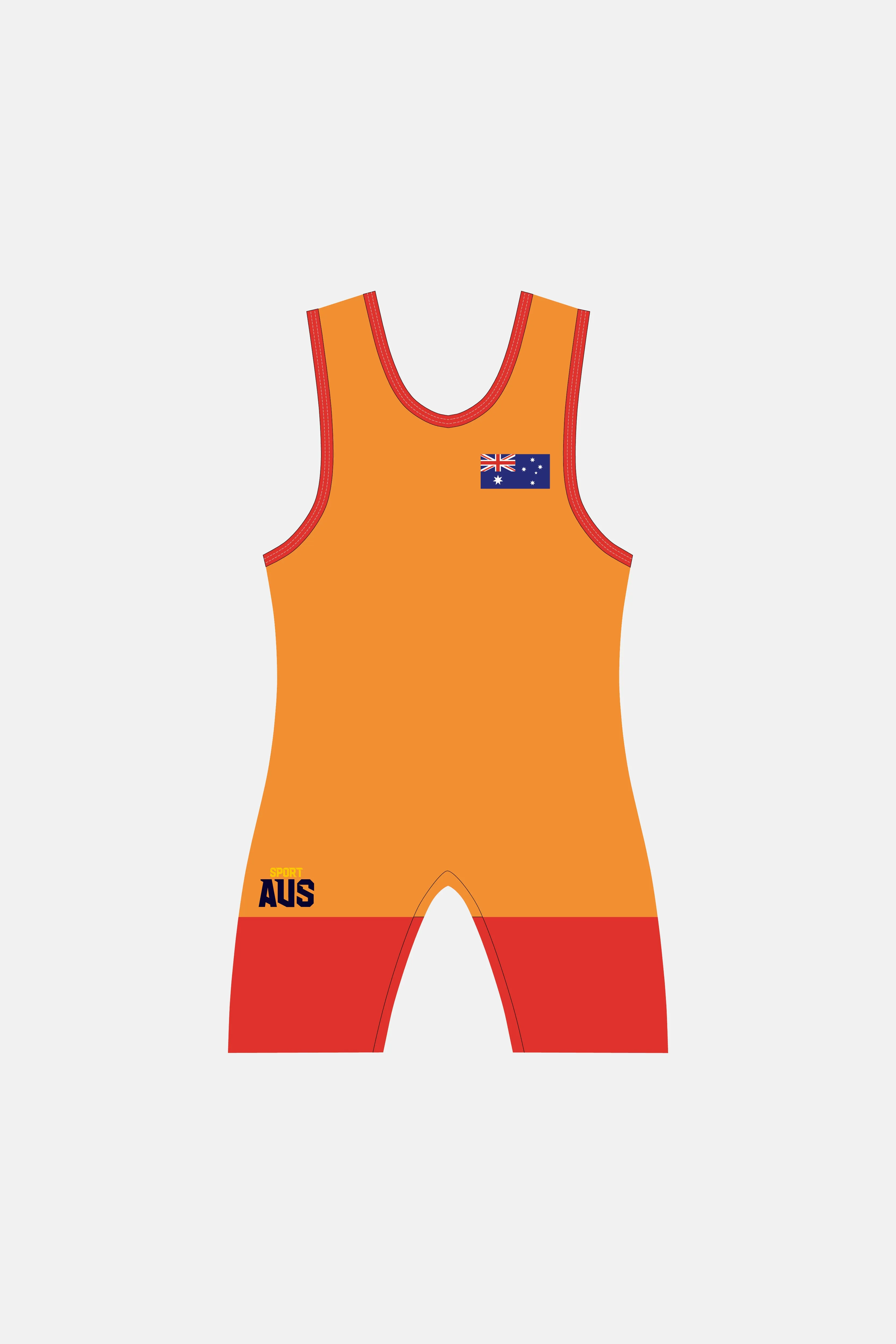 Mens Orange Wrestling Suit