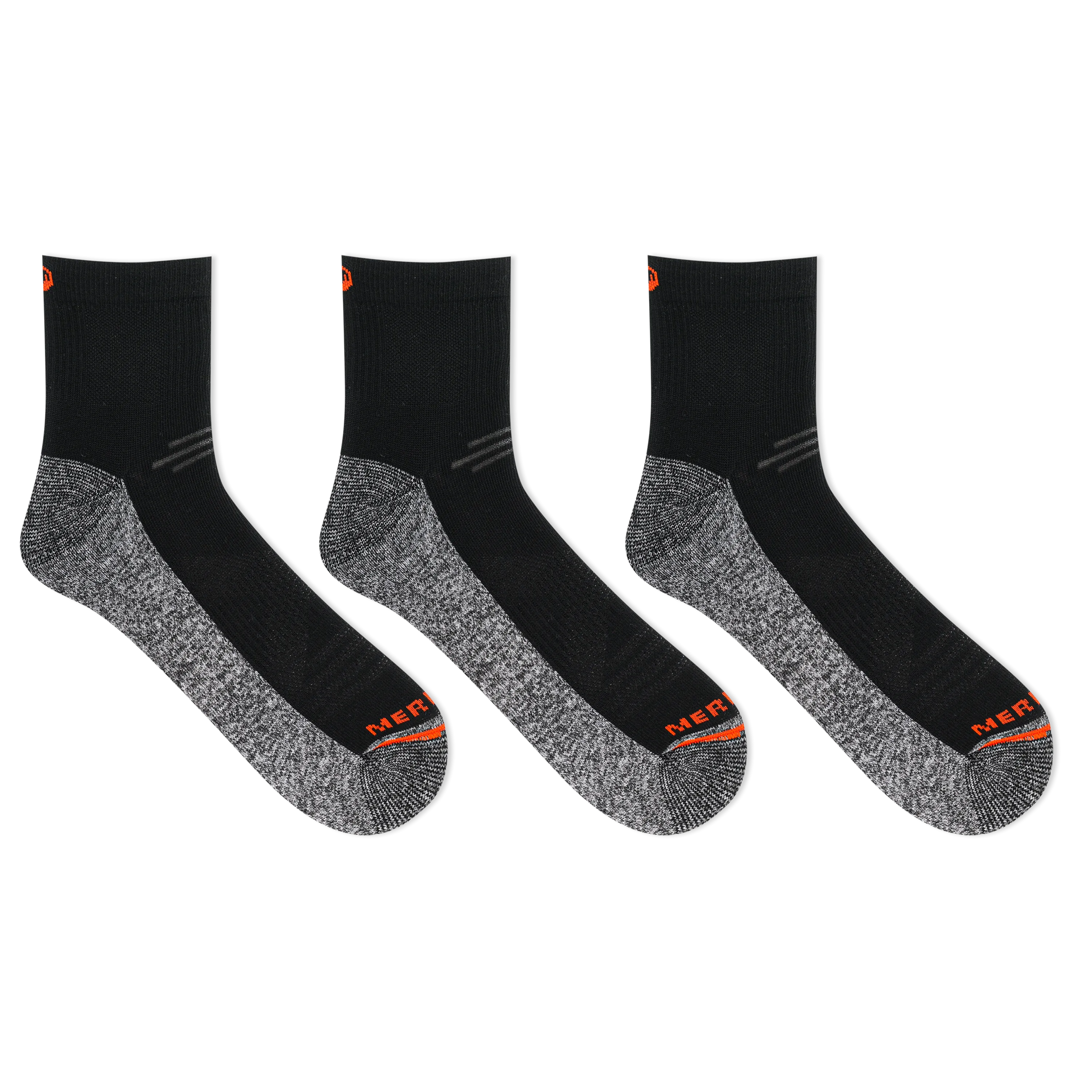 Merrell Active Ultra Comfortable and Durable Cushion Work Ankle Sock 3 Pair Pack with Fast Dry Moisture Wicking