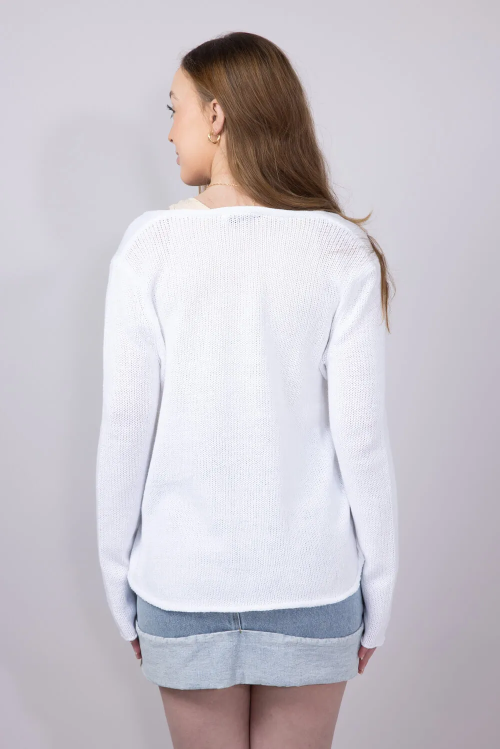 Miracle Beach Lightweight Sweater for Women in Ivory/Beige | B2501-IVORYBEIGE