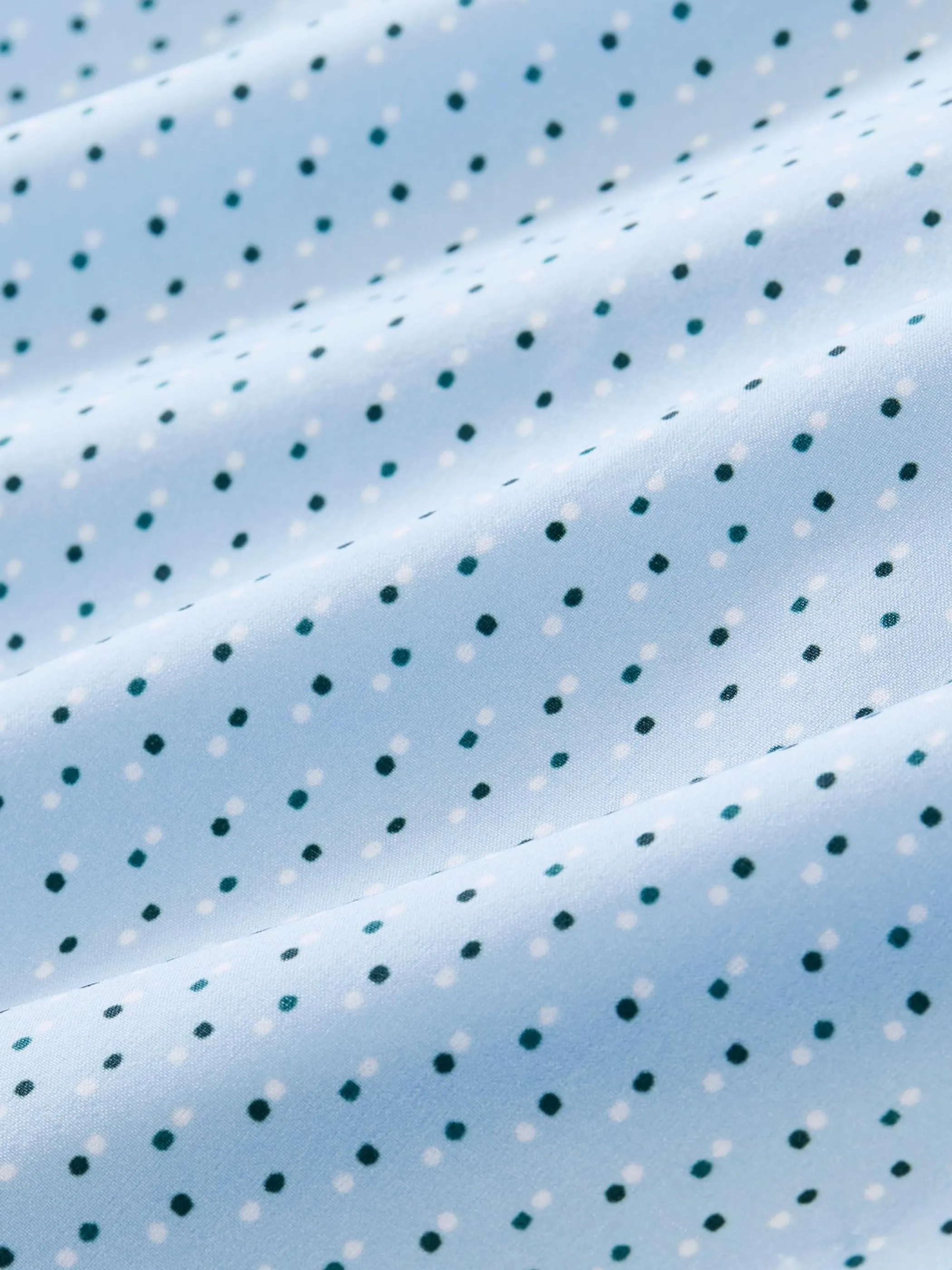 Mizzen   Main Leeward LS Dress Shirt - Steel Blue Multi Dot