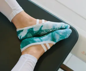 MoveActive Ballet Non Slip Grip Socks - Tie Dye Green