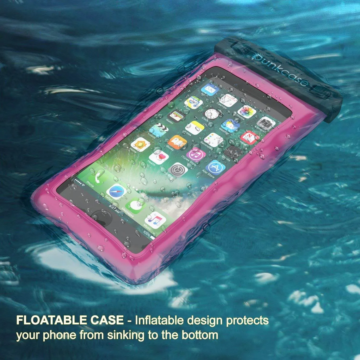 New 2 PACK Universal IPX8 Waterproof Anti Sinking Phone Case Water Proof Bag With Lanyard Fits All Phones Up To 7.5in, also can be used as dry bag for keys, cash, cards etc! Great for Protection & taking underwater pics! Pink