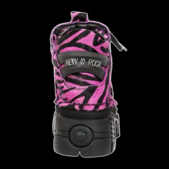 New Rock - Ramona Pink Zebra Platform Ankle Boots