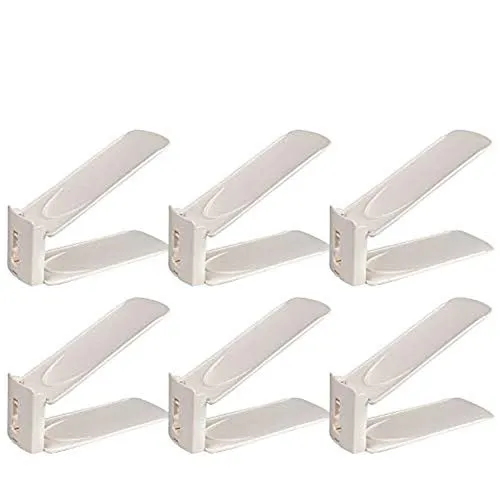 NEXTCOVER Adjustable Shoe Slot Organizer- 6 Pack,Beige Color,NSO21829.