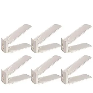 NEXTCOVER Adjustable Shoe Slot Organizer- 6 Pack,Beige Color,NSO21829.