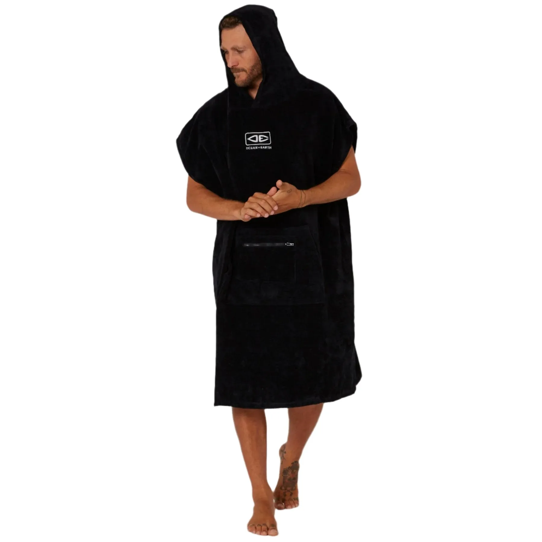 OCEAN AND EARTH Corp Hooded Poncho - Black