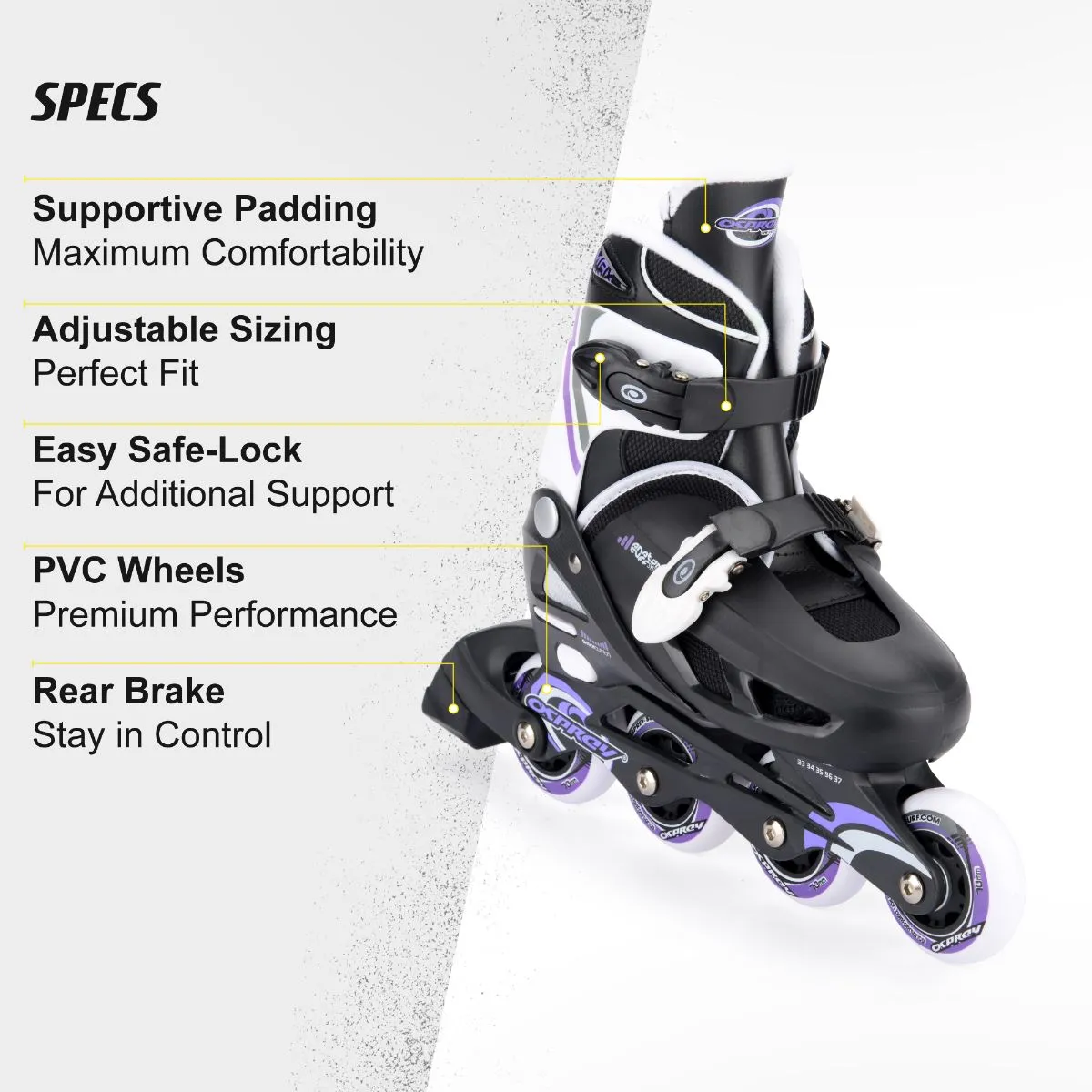 Osprey Adjustable Inline Skate - Purple