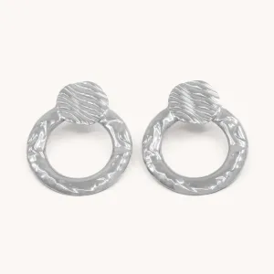 Oversized Circle Studs, Silver