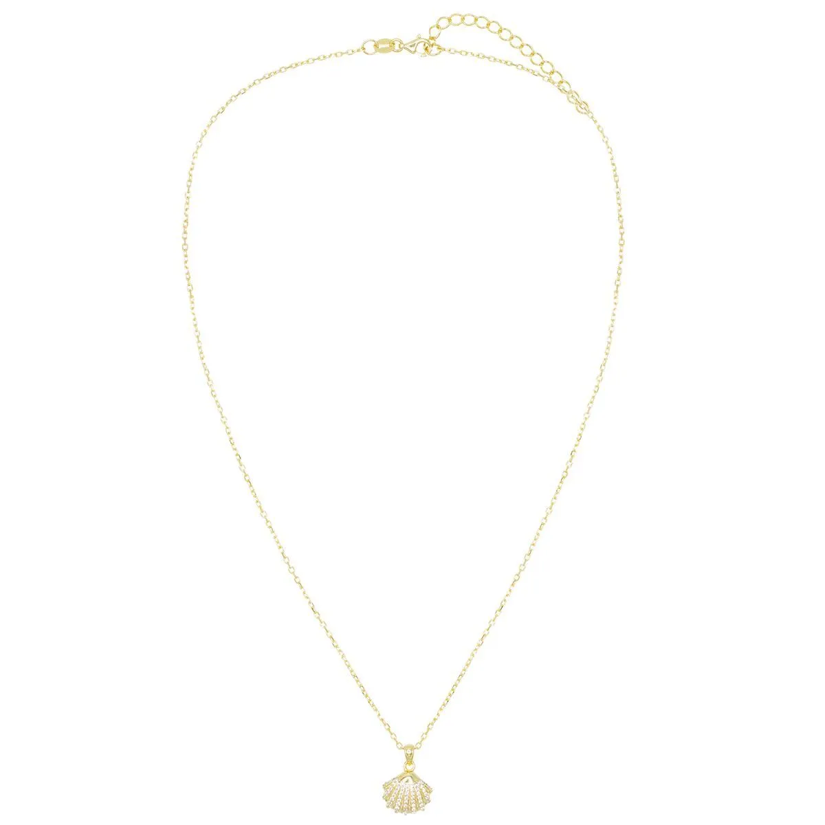Pavé Shell Pendant Necklace