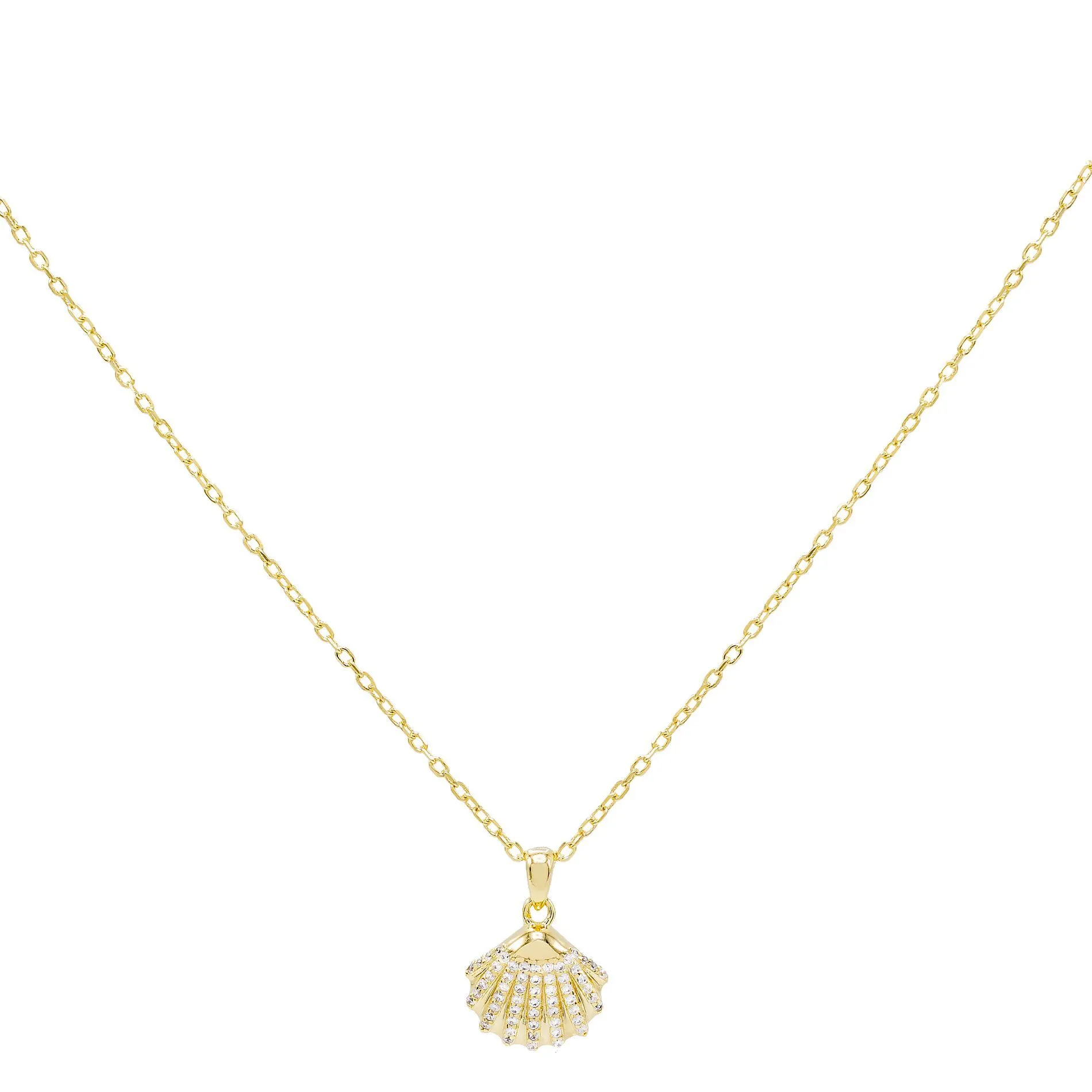 Pavé Shell Pendant Necklace